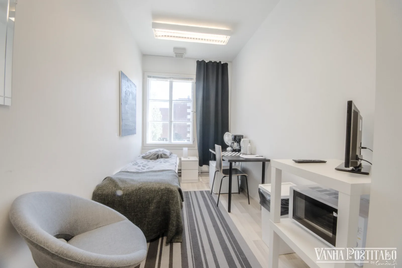 Basic-huone yhdelle, jaettu kylpyhuone – Hotelli Vanha Postitalo Varkaus, Varkaus · 2